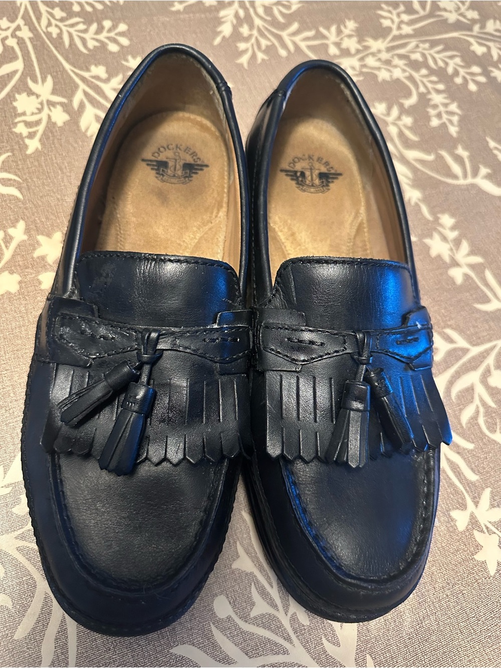 Dockers Men’s Black Leather Tassel Kiltie Loafers
